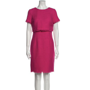 Karl Lagerfeld Tweed Hot Pink Dress 8